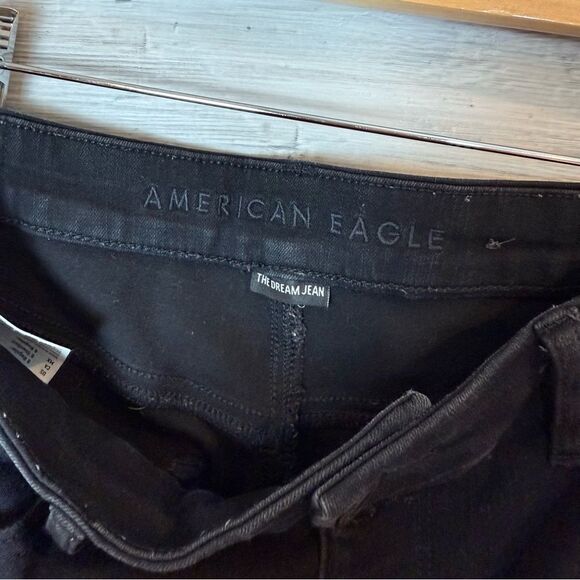 American Eagle Outfitters High Rise Black Button Fly Skinny Jeans - Picture 2 of 7